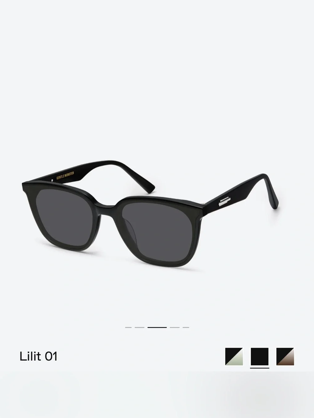 GENTLE MONSTER LILIT 01 Black Acetate Flatba Square sunglasses